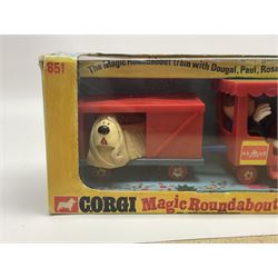 Corgi - The Magic Roundabout train no.851 in original box; with loose Batman, Robin and Lady Penelope figures from Corgi and Dinky vehicles