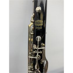 Selmer Bundy alto clarinet with nickel mounts and Yamaha 5C mouthpiece US Pat. 2775915 L81cm, in fitted carrying case with various accessories