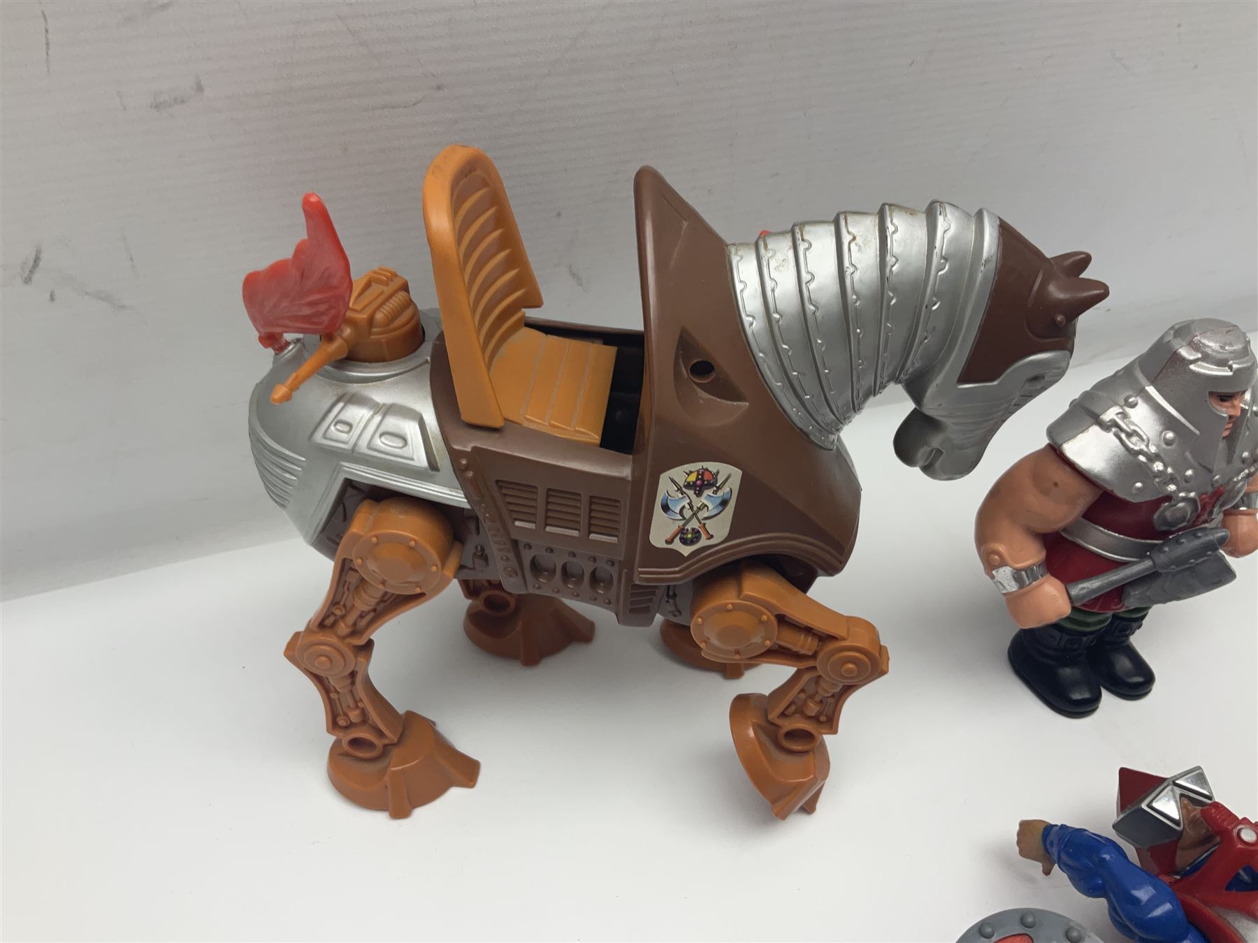 Group of 1980s Masters of the Universe figures to include He-Man, Skeletor, Stridor and Battle Cat, with collection of accessories 