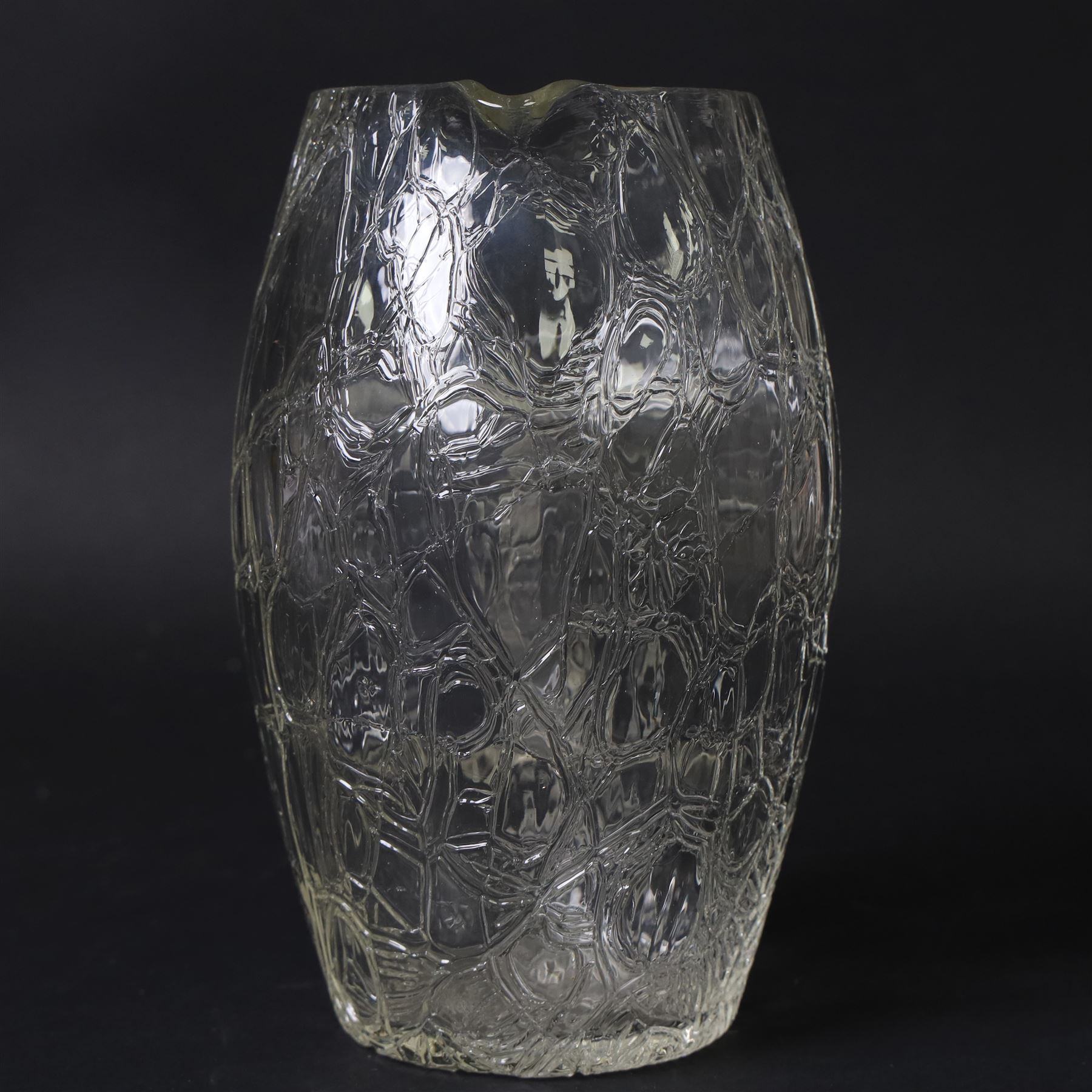 Kolomann Moser (1868-1918) for Loetz, crackle glass jug, circa 1905, H19cm