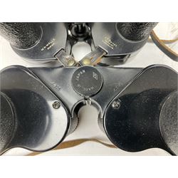 Ten cased pairs of binoculars, to include Rainbow 20x60, Barr & Stroud 7x, Yashica 7x50, Ross London Stepmur 10x50, Wray London Defiant 10x35, Canon 8x30 etc