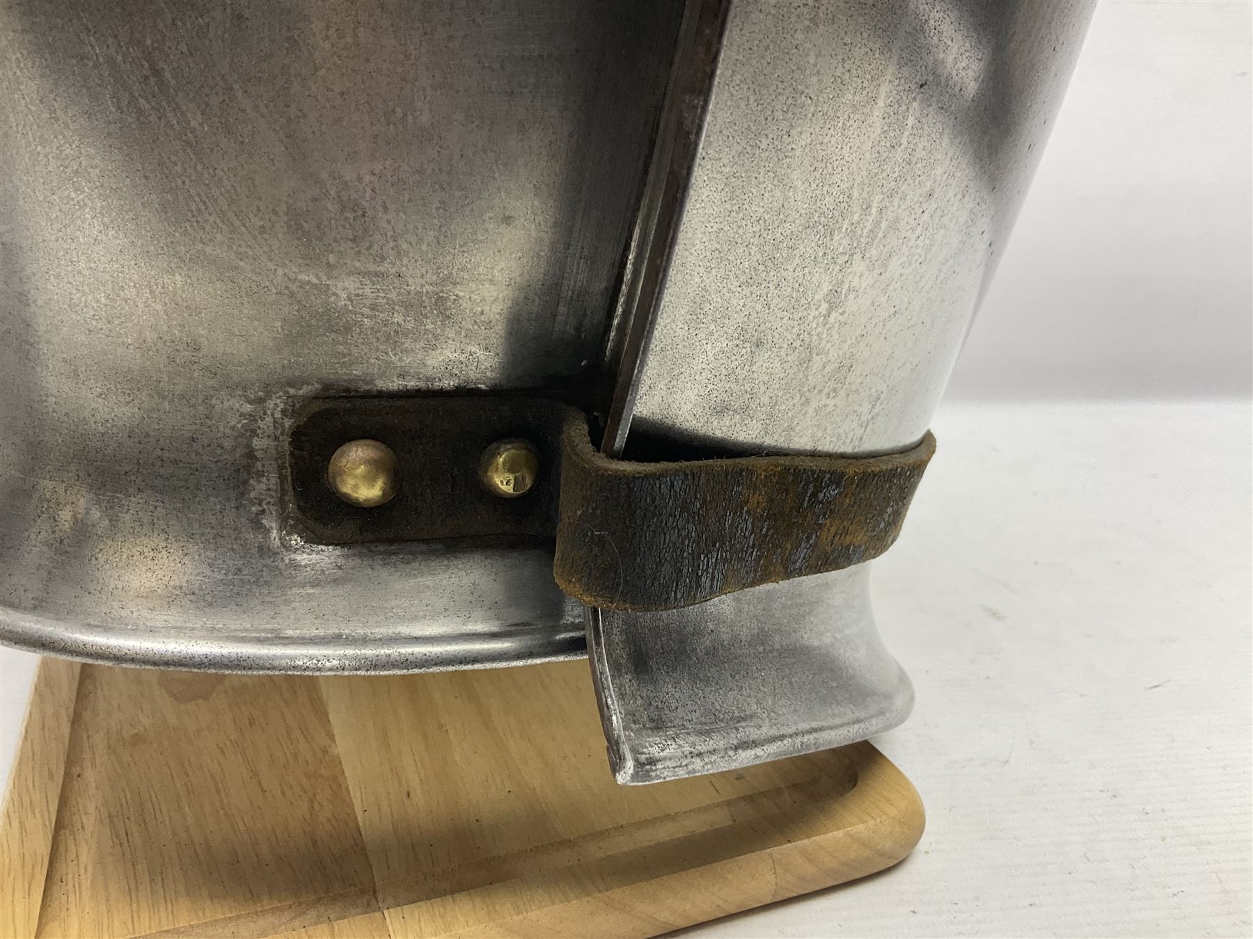 French 2nd Empire Cuirassiers breastplate and backplate, both marked internally along the bottom flange August 1862 for the Premier Guard Lancers No.450; on modern wooden display stand
