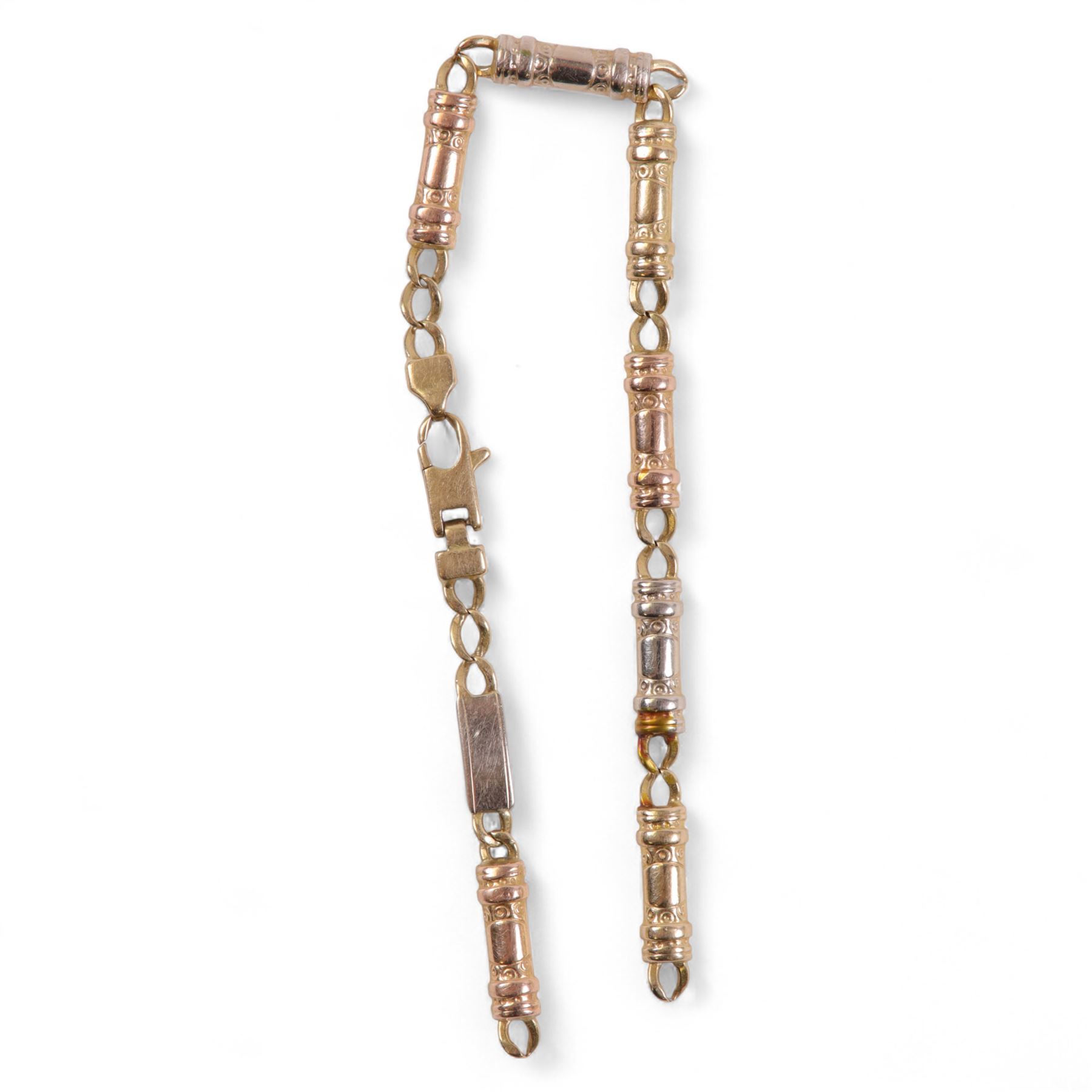 18ct gold rectangular link bracelet, stamped 750