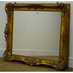  Early 20th century gilt wood and gesso framed rectangular wall mirror, W88cm, H76cm  