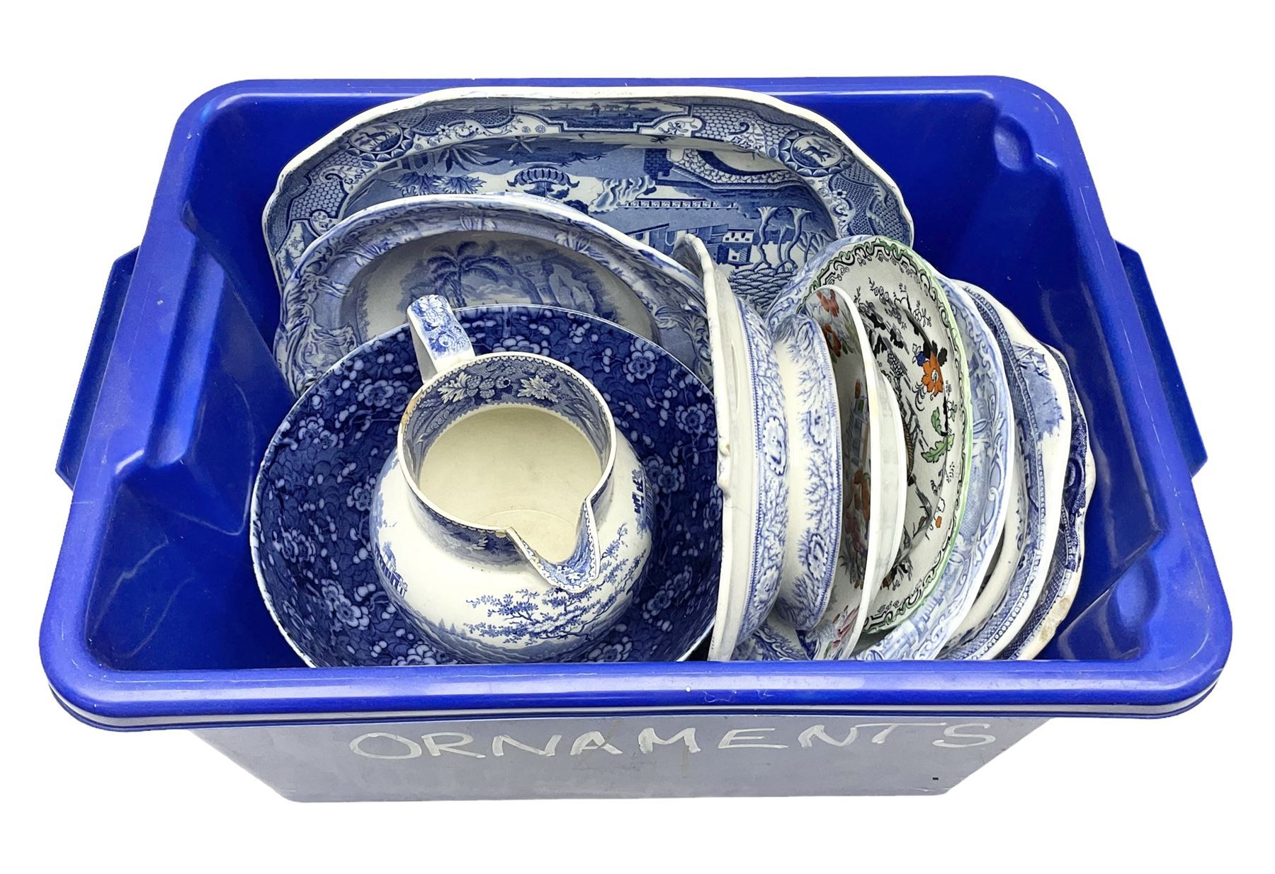 Twenty-three volumes of Wonderful London, early 20th century, edited by St John Adcock, together with WWII Hitler Passed This Way published by the London Evening News, together with Late 19th/early 20th century Amherst Imari style bowl, together with a Bisto blue bowl decorated with blossoming branches, quantity of 19th century and later blue and white ceramics to include twin handled footed dishes etc