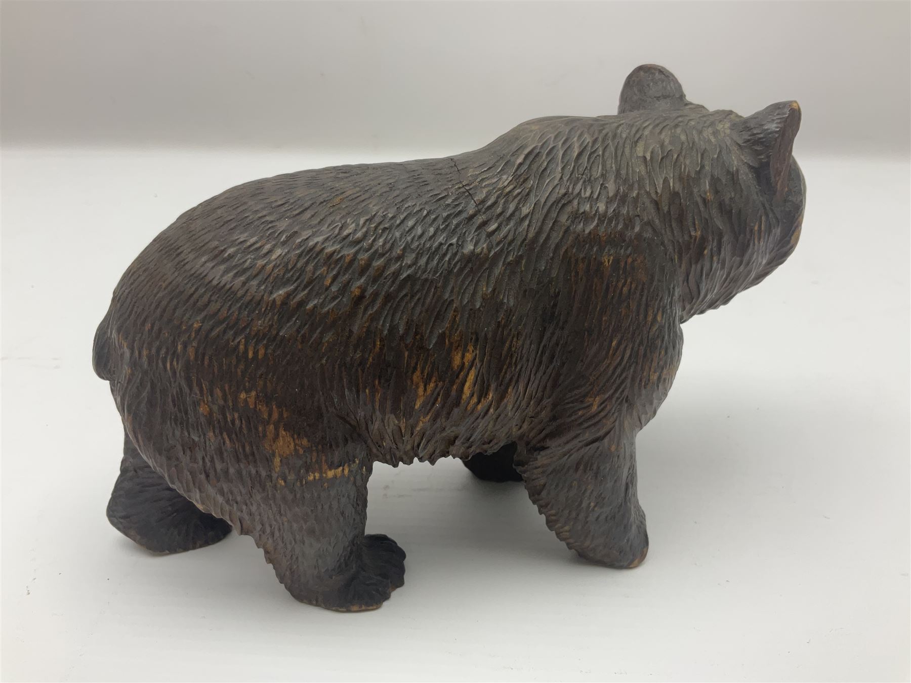 Black forest style carved wooden bear, H12cm