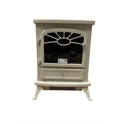 Fuel effect electric stove, cream finish - THIS LOT IS TO BE COLLECTED BY APPOINTMENT FROM DUGGLEBY STORAGE, GREAT HILL, EASTFIELD, SCARBOROUGH, YO11 3TX