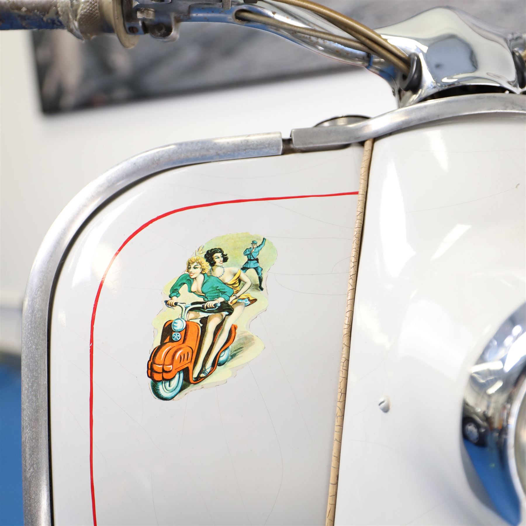 1957 Zündapp Bella R154 Scooter

• Registration: 150 KPU
• Year: 1957
• Model: Bella R154
• Engine: 150cc two-stroke single-cylinder petrol
• Transmission: Four-speed manual
• Odometer reading: 1,727 miles
• Colour: Ivory
• Seating: Dual seat
• V5C: Present
• Original registration book: Present
• Keys: 1

A characterful 1957 Zündapp Bella R154 scooter, finished in ivory with a contrasting brown dual seat and displaying an odometer reading of 1,727 miles.

The Bella R154 formed part of Zündapp’s distinctive range of German touring scooters, combining a 150cc air-cooled two-stroke engine with four-speed transmission, large wheels and substantial pressed-steel bodywork. This example retains its enclosed front apron, central headlamp, chrome handlebars, brightwork, period VDO speedometer and decorative Bella badging.

An operation and maintenance manual is include and accompanied by its V5C and original registration book from 1957.

This vehicle forms part of the Estate of the Late John Sills and is offered for sale by the Executors, confirming a genuine reason for sale.