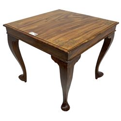 Hardwood and brass inlaid square lamp table