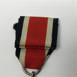 WWII German Iron Cross 2nd Class with ribbon; WWI German Wuerttemberg Medal with ribbon; and Day Badge for 1934 marked Reichsverband Pforzheim32 (3)