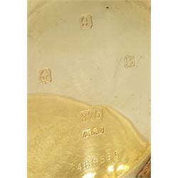 Early 20th century 9ct gold full hunter Swiss lever pocket watch by Rolex, white enamel dial with Roman numerals and subsidiary seconds dial, case by Dennison Watch Case Co, Birmingham 1929, retailed by Barraclough & Sons Lt, Leeds