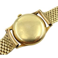 Longines 9ct gold gentleman's manual wind wristwatch, No. 11073339, calibre 12.68ZS, Birmingham 1960, on 9ct gold bracelet, Birmingham 1956, boxed