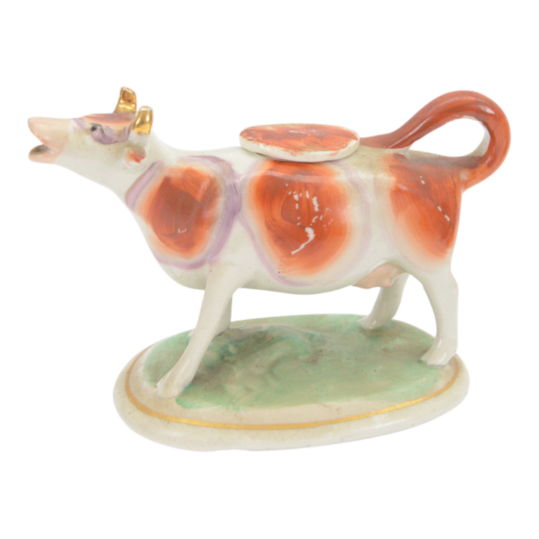 Collection of 19th century and later cow creamers, including three black glaze examples, two mottled brown examples etc  