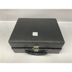 Corona typewriter in case, together with a grey angle pose style lamp