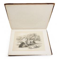 Sir William Gore Ouseley (British 1797-1866): 'Views in South America, from original drawings made in Brazil the River Plate, the Parana, &c', folio containing twenty six (26) tinted lithograph plates with lithographed titled and plan, dedication to Prince Albert with list of plates on verso, pub. London: Thomas McLean 1852, bound in oxblood leather and brown cloth
