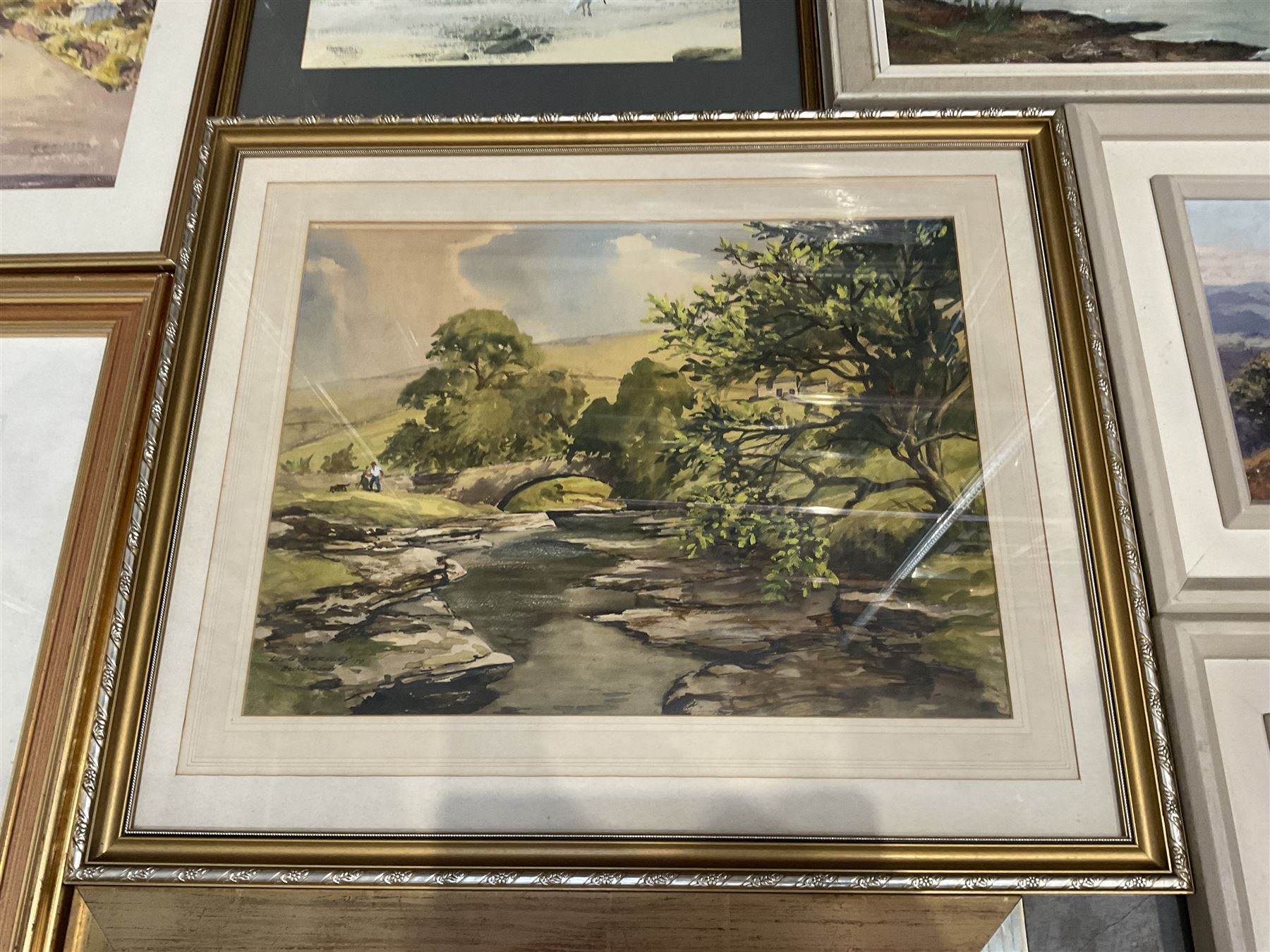 Collection of oil paintings and watercolours, various artists including Harry Emmett, JF Allen, VG Mitchell, B Sherne, Leslie Kersley, etc (12)