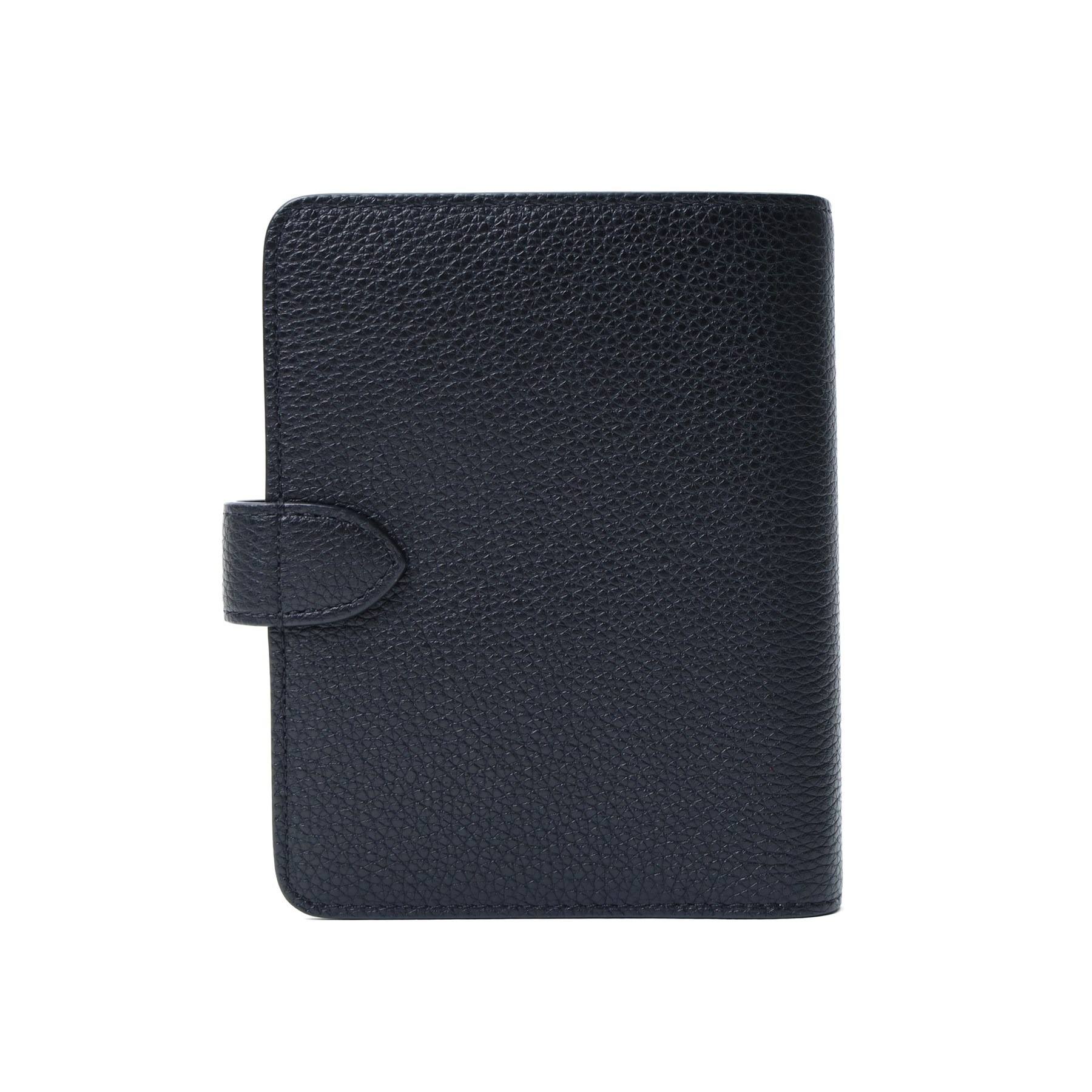 Mulberry - Postman’s Pocket Book, black small classic grain leather, with gold-tone Postman’s Lock fastening, six-ring binder and tan fitted interior with pen holder, with original Mulberry product tag