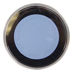 Queen Elizabeth II Tristan da Cunha 2018 Wedgwood Jasperware five pound coin, produced by Wedgwood for the Commonwealth Mint, distributed by the Bradford Exchange, cased and boxed with certificate