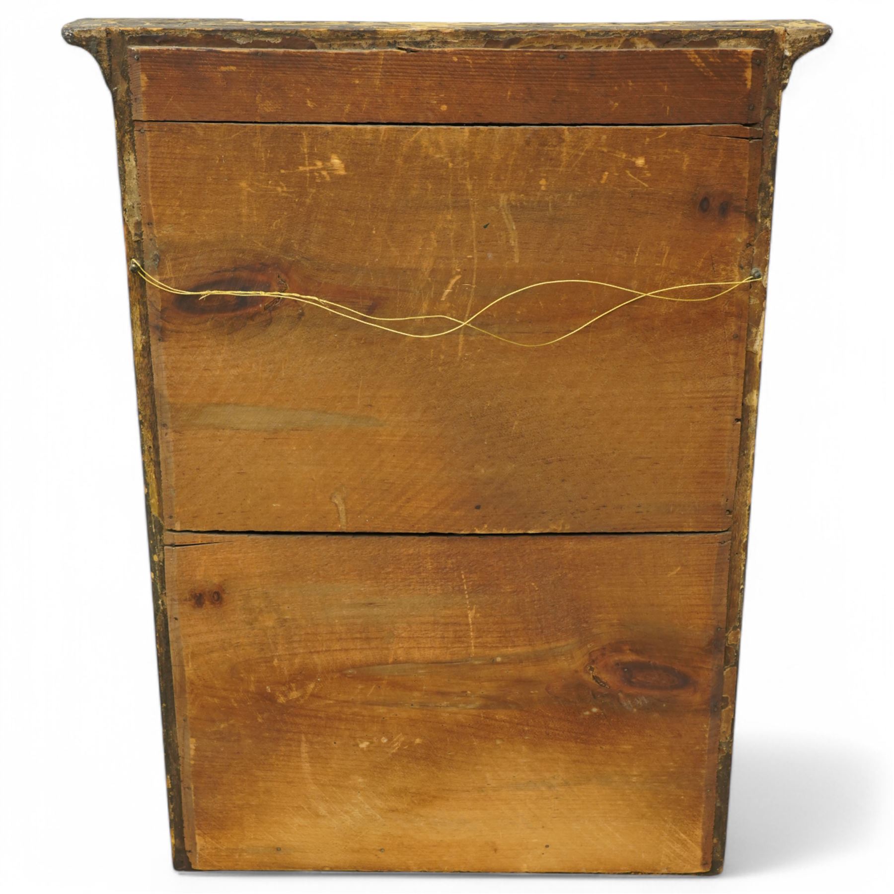 Regency giltwood pier mirror, projecting moulded cornice with ball mounts, the glazed frieze decorated with coastal ship and castle scene and flanked by to floral baskets, ebonised reeded slip enclosing bevelled mirror plate