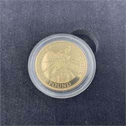 Queen Elizabeth II Bailiwick of Jersey 2022 'Trooping the Colour' gold proof one pound coin, cased with CPM certificate