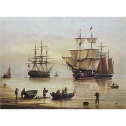 Michael James Whitehand (British 1941-): 'Shipping on the River Humber', limited edition colour print signed and numbered 191/200 together with six further unframed max 60cm x 81cm