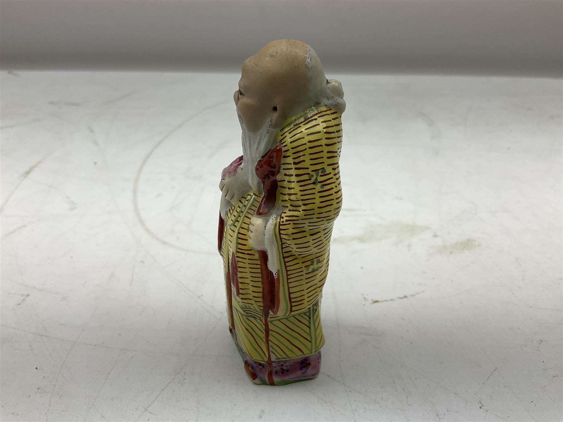 20th century Chinese Famille Rose figure of Shou Lao, H10cm