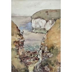 James Ulric Walmsley (British 1860-1954): Cliffs at Flamborough Head, watercolour over pencil signed 26cm x 18cm