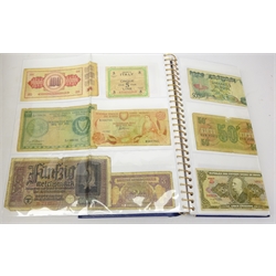  Collection of stamps and banknotes including Denmark one Krone 1914, Ghana one Cedi, French, Chinese, Commonwealth and other banknotes, stamps in stockbooks, on and off paper, on covers etc  