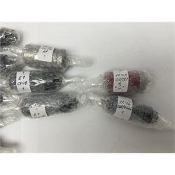 Collection of thermionic radio valves/vacuum tubes, of various makes and models, including PX4, U12, VR65 I0E/II446, PL504, CV1501 etc, approximately 60 as per list, unboxed
