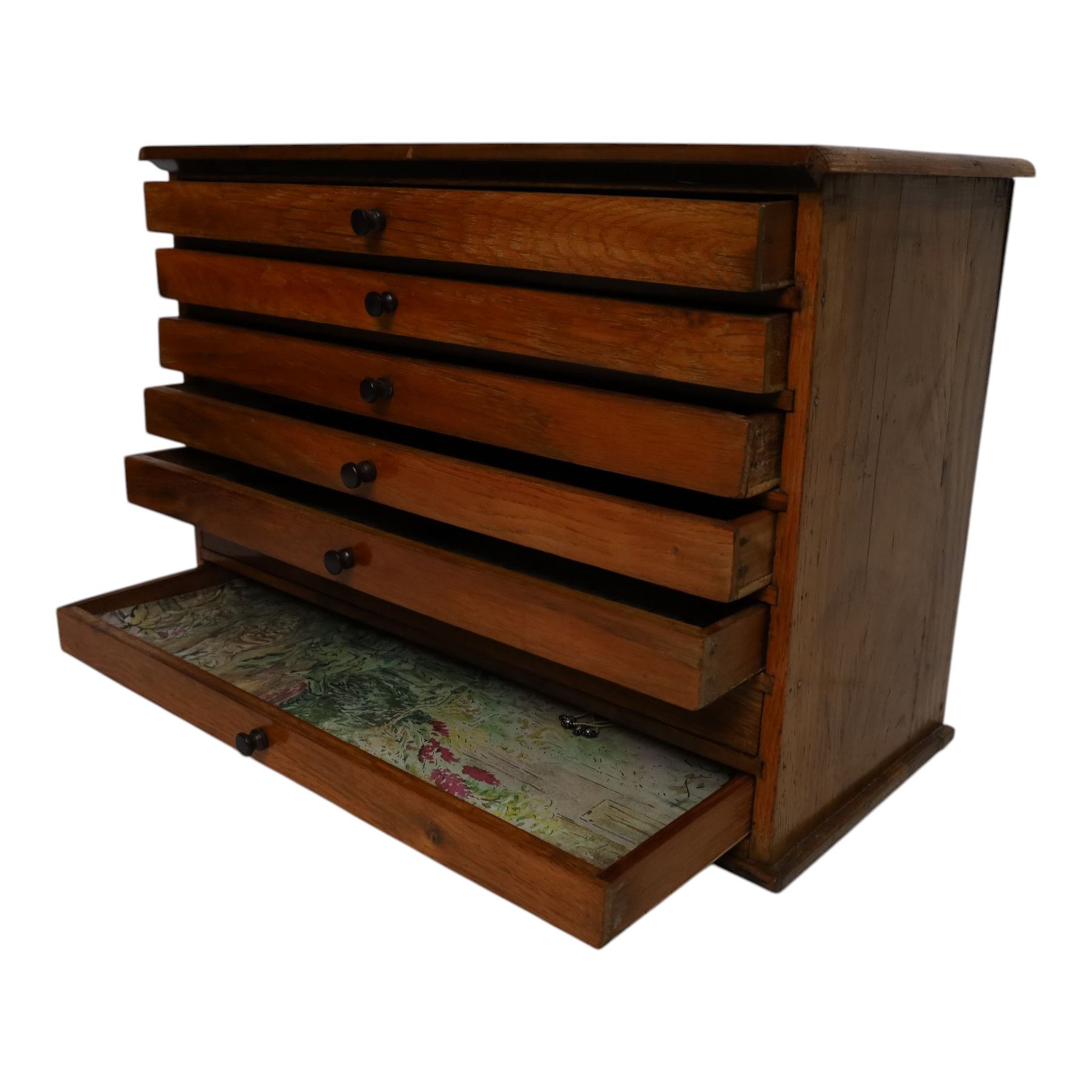 Table top straight front draws, with seven draws, H30cm