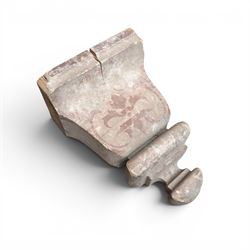 Two 19th century painted pine architectural pediments, one mostly compete with cappings