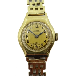  14ct gold bracelet wristwatch by Lange Glasshutte SA. hallmarked 25.65gm  