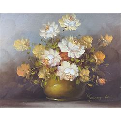 Robert Cox (1934-2001): Floral Still Life, oil on canvas board signed 19cm x 24cm