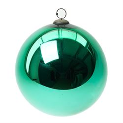 Green glass witches ball, circumference 65cm 