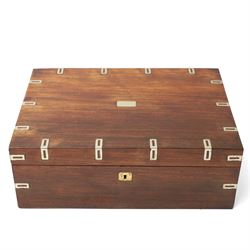 19th century German rosewood box with silver plated mounts, W28cm D20cm; 19th century mahogany two section tea caddy, of sarcophagus form, W23cm D12.5cm (2)