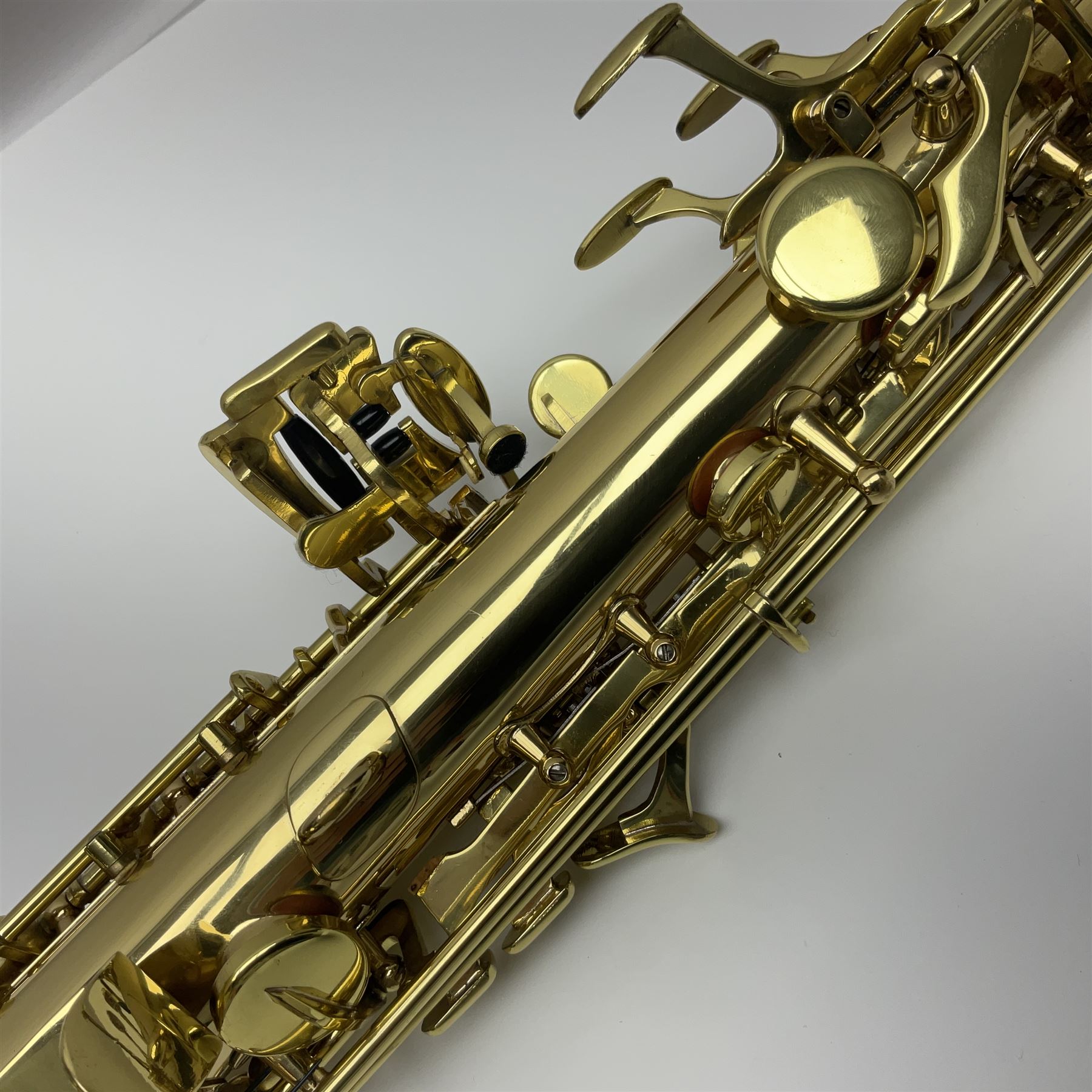 Odyssey Premier straight soprano saxophone l56.5cm; in fitted carrying case with accessories