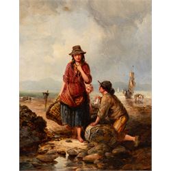 Sherborne (British mid 19th century): The Fishergirl, oil on canvas signed and dated '58, ...