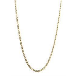 9ct gold flattened curb link necklace, hallmarked, approx 6.3gm