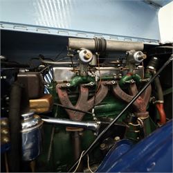1939 MG SA Saloon

Registration: GRB 988
Chassis number: SA2983
Engine number: QPHG3242 (original engine)
Engine: 2,322cc six-cylinder petrol
Transmission: Manual
Odometer reading: 71,873 miles
Seating: Five
Colour: Two-tone blue
Former keepers: 6/7 recorded
V5C: Present
Keys: One

A 1939 MG SA Saloon, finished in an attractive two-tone blue colour scheme and retaining its original UK registration, GRB 988.

Introduced in 1936, the MG SA was the marque's prestigious sporting saloon, combining elegant coachwork with refined six-cylinder performance and luxurious accommodation. This example retains its original 2,322cc engine, numbered QPHG3242, and displays 71,873 miles on the odometer, although this mileage has not been independently verified.

The car is understood to have undergone an extensive rebuild and restoration between 2010 and 2015 and is today presented in showroom condition throughout. The coachwork has an excellent finish, complemented by outstanding chrome brightwork, wire wheels, a rear-mounted spare wheel, folding rear luggage rack and a desirable folding canvas sunroof. The engine bay is immaculately detailed, while the underside, chassis and suspension all reflect the high standard of restoration undertaken. A stainless-steel exhaust system has also been fitted.

The luxurious cabin features beautifully finished inlaid wood veneer, leather seating and period instrumentation, all presenting to an exceptionally high standard.

A particularly appealing aspect of this MG SA is its documented participation in the 1952 Daily Express National Motor Rally. Accompanying the vehicle are the original official rally programme together with period photographs showing the car competing in the event displaying entrant number 36. The programme lists entrant No. 36 in Class D.2 as an MG 2322cc, providing excellent documented provenance linking this car to one of Britain's best-known post-war motoring events, held between 12th and 15th November 1952.

Combining documented provenance with exceptional cosmetic presentation, this MG SA represents a rare opportunity to acquire one of MG's flagship pre-war sporting saloons.

At the time of cataloguing the vehicle started and ran well.

Features

• Original 2,322cc six-cylinder engine
• Manual transmission
• Original UK registration
• Two-tone blue coachwork
• Folding canvas sunroof
• Leather interior
• Inlaid wood veneer dashboard and trim
• Wire wheels
• Rear-mounted spare wheel
• Folding rear luggage rack
• Twin carburettors
• Stainless-steel exhaust system
• Extensive rebuild and restoration completed between 2010 and 2015

History and Documentation

• Approximately six to seven former keepers recorded
• Original engine (No. QPHG3242)
• Chassis No. SA2983
• Original UK registration
• Extensive rebuild and restoration completed between 2010 and 2015
• Original 1952 Daily Express National Motor Rally programme
• Period photographs showing the vehicle competing as Entrant No. 36
• V5C registration document not present
• One key

Condition

Presented in exceptional showroom condition, this MG SA has clearly benefited from a high-quality restoration completed to an impressive standard. The paintwork, chrome, interior, engine compartment and underside are all exceptionally well presented, reflecting the considerable work undertaken.

The vehicle started and ran well at the time of cataloguing. It has not been subjected to a full mechanical inspection by the auctioneers, and prospective purchasers should satisfy themselves as to the vehicle's condition, originality, mileage, specification and roadworthiness prior to bidding.

This vehicle forms part of the Estate of the late John Sills and is offered for sale by the Executors, providing a genuine reason for sale.