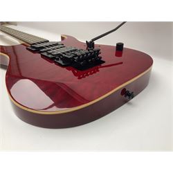 Maverick HSH rock guitar with Floyd Rose tremolo, L100cm overall; in soft carrying case.