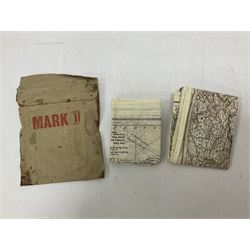 Two WW2 double sided silk escape and evade maps of Europe, comprising: Germany, Belgium, France, Holland, Spain etc,  in canvas envelope stamped Mark II