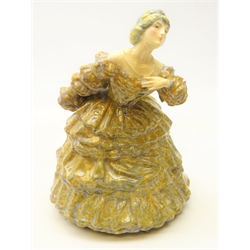  Early Royal Doulton figure 'The Flounced Skirt' designed by E.W. Light, HN333, issued between 1918-1938, with painted and printed marks to base, H25cm   
