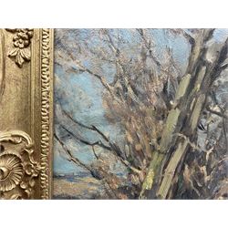 Owen Bowen (Staithes Group 1873-1967): Working Horses and Chickens on a Farm, oil on canvas signed 41.5cm x 51.5cm 