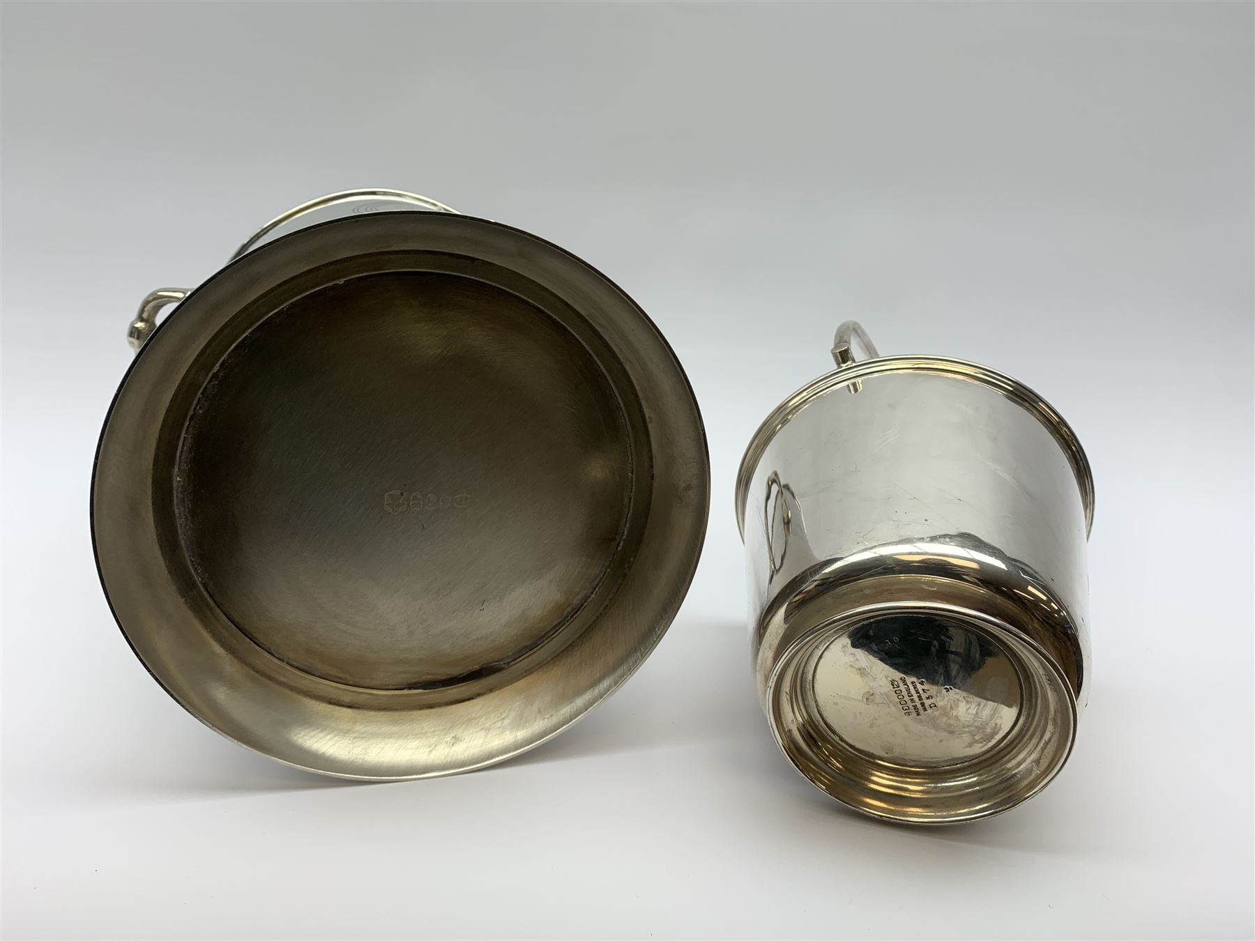 Contemporary plated Champagne bucket, engraved with Louis Broderer and