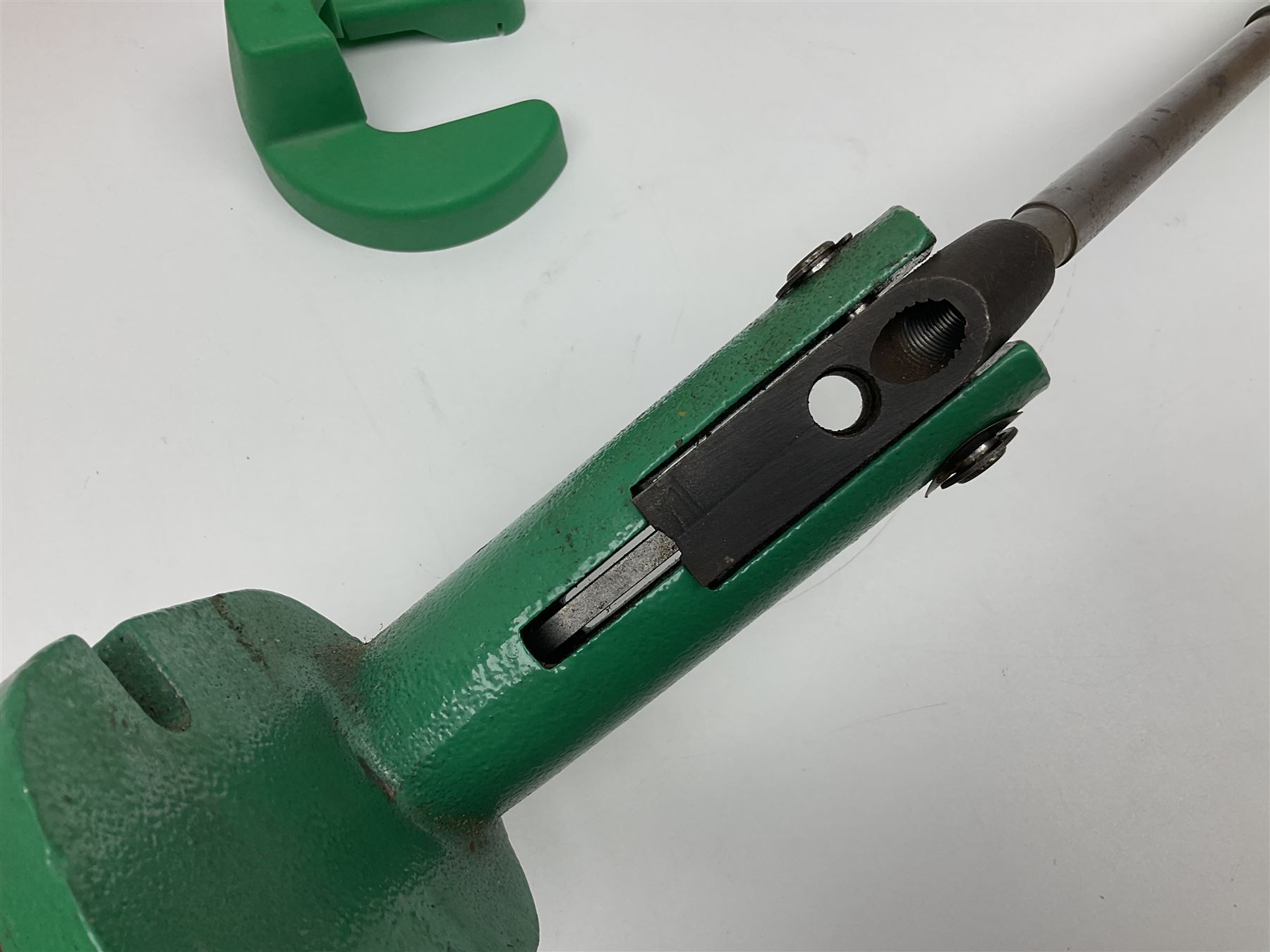 RCBS single station loading press with shell holder and powder funnel; and boxed Lee Powder Measure Kit