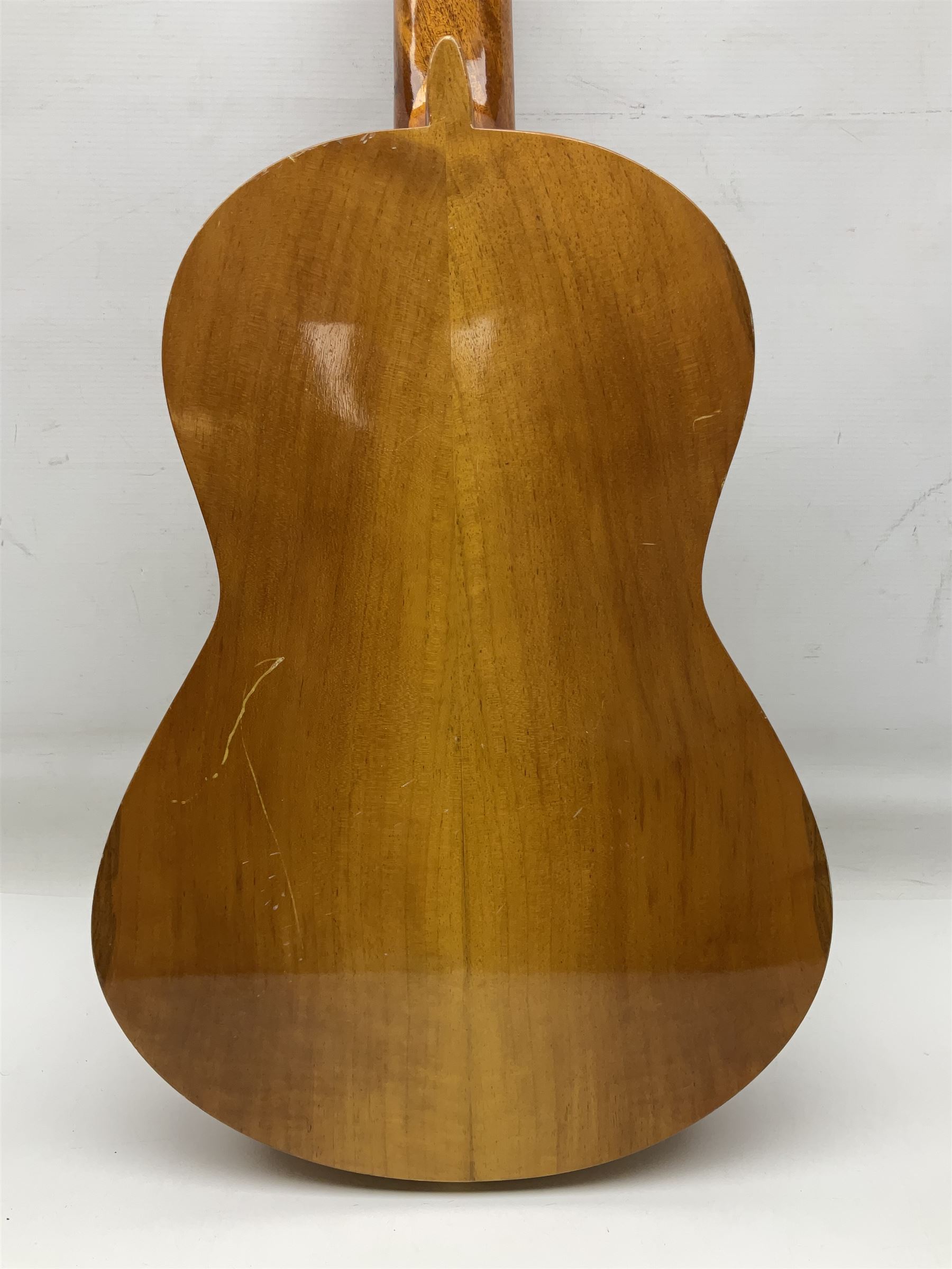 Encore black electric cut-away guitar L96cm; and Spanish Victor Garcia model 187 acoustic guitar, bears label dated 1972 L99cm; each in soft carrying case (2)