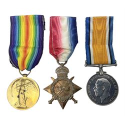 WW1 group of three medals comprising British War Medal, 1914-15 Star and Victory Medal awarded to Major W.K. Pauli R.A.M.C.; with ribbons; some biographical details