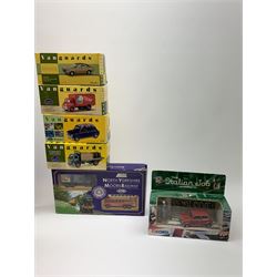 Various makers - twenty commemorative and promotional die-cast models including Corgi 50th Anniversary of the Battle of Britain and Italian Job Set, Lledo RAF personnel Transport Set, 50th Anniversary of Pearl Harbour Set, Home Front Collection, NYMR Set etc, Gate Laurel & Hardy Jeep, four Vanguards commercial vehicles etc; all boxed