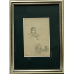 Stanislas (Victor Edouard) Lepine (1835-1892): Bust Portrait Studies of a Lady and Gentleman, pencil with artist's studio stamp 24cm x 16cm