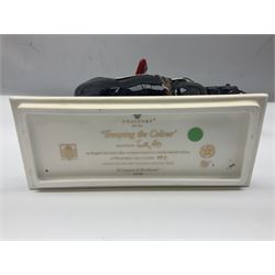 Coalport figure, 'Trooping the Colour', modelled as  Queen Elizabeth II taking the salute at Trooping the Colour, by Timothy Potts, limited edition 124/450